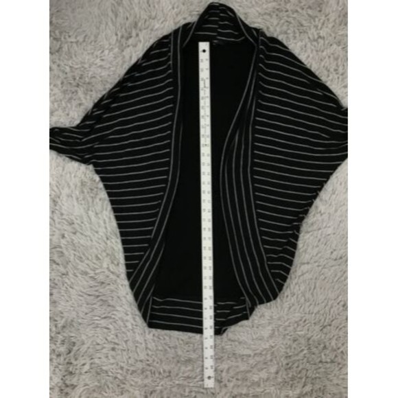 Tart size Small black striped batwing oversized Open cardigan sweater Shell - Picture 7 of 8